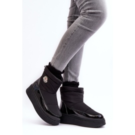 Women's Platform Slip-On Snow Boots Black Gattea 2
