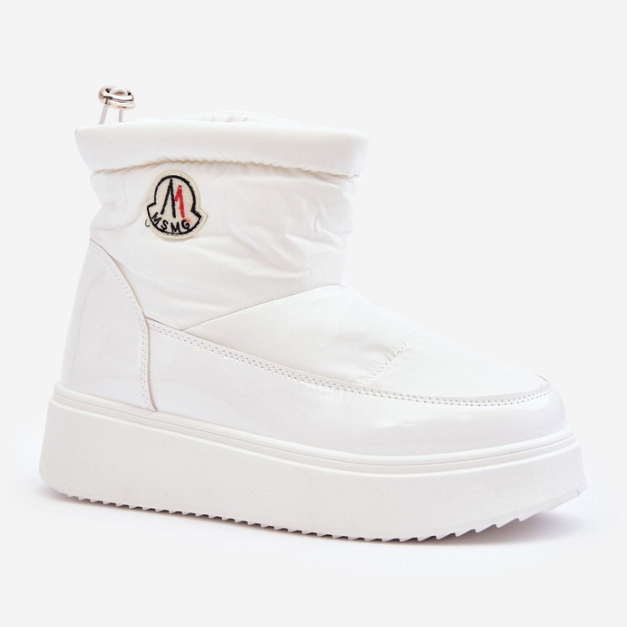 Women's Platform Slip-On Snow Boots, White Gattea 1