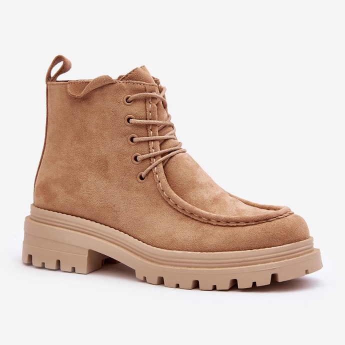 Women's Ankle Boots with Zipper, Dark Beige Apolosi 1