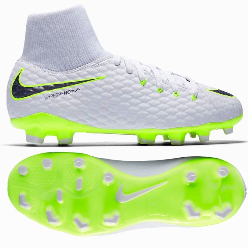 Nike hypervenom Phantom 3 Academy Df Fg Jr AH7287-107 football shoes white white 1 Nike hypervenom Phantom 3 Academy Df Fg Jr AH7287-107 football shoes white white 1