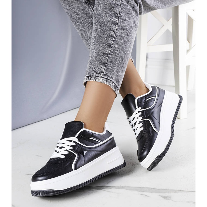 Juanita black platform sneakers 1