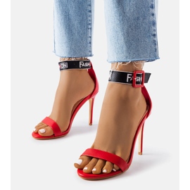 Masonic red high heel sandals 1
