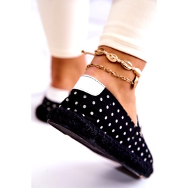Women's Big Star Polka Dot Espadrilles JJ274867 Black 2