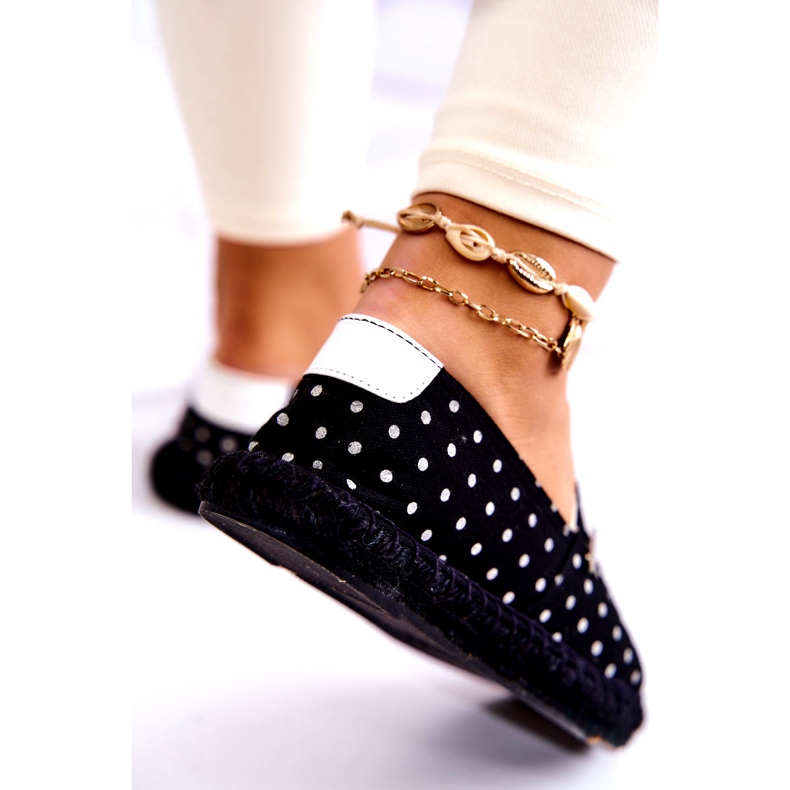 Women's Big Star Polka Dot Espadrilles JJ274867 Black 2