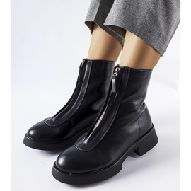 Black insulated ankle boots with Baldo zipper 1