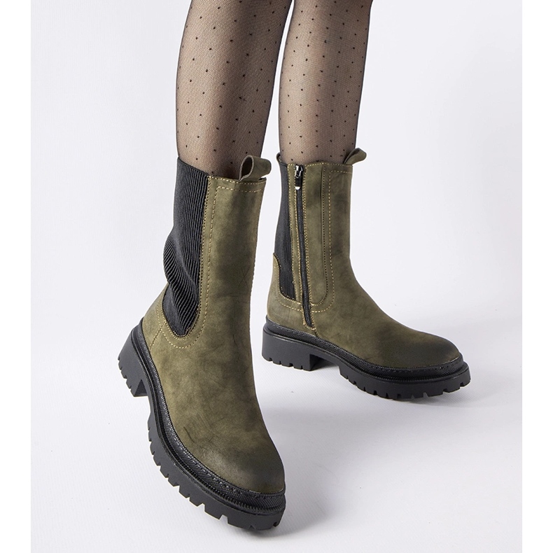 Green insulated high boots from Bernardo 1