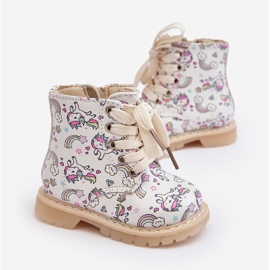 Insulated children's ankle boots with a zipper, Beige Dolida 1