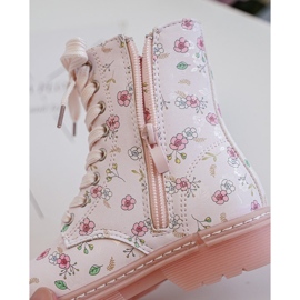 Insulated children's ankle boots with a zipper, pink Dolida 1