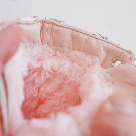 Insulated children's ankle boots with a zipper, pink Dolida 2