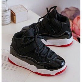 Children's Sports Lace-Up Shoes Black and Red Darina 2