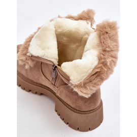 PE1 Women's Suede Ankle Boots With Fur, Beige Hasiva 2