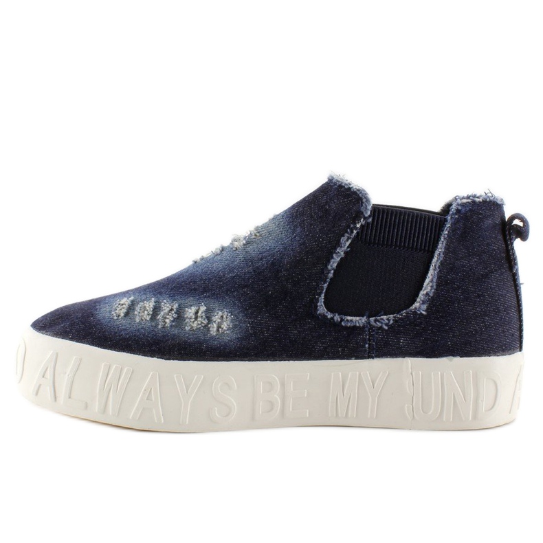 High-top sneakers Z-5 Navy embossed inscriptions navy blue 1