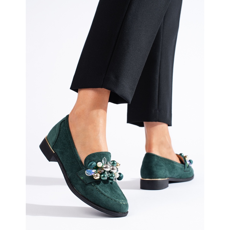 Green women's lords with Shelovet crystals 1