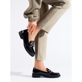 Patent black elegant Shelovet loafers 1