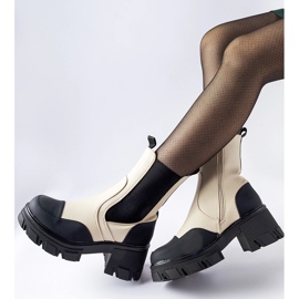 Beige and black massive slip-on ankle boots from Mafalda 1 Beige and black massive slip-on ankle boots from Mafalda 1