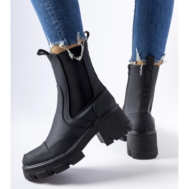 Black ankle boots with a massive Mafalda sole 1