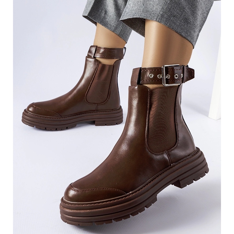 Brown boots with a decorative fastening from Jonesboro 1 Brown boots with a decorative fastening from Jonesboro 1