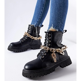 Inna Black boots with Bowling chain 2 Inna Black boots with Bowling chain 2