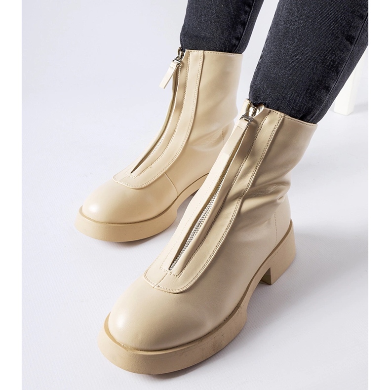 Beige insulated ankle boots with Baldo zipper 1 Beige insulated ankle boots with Baldo zipper 1