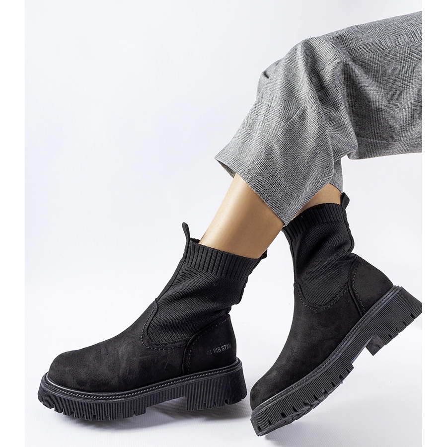 Black sock boots Big Star MM274540 KeeShoes