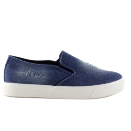 Denim slip-on sneakers K-89 D. blue navy blue 1