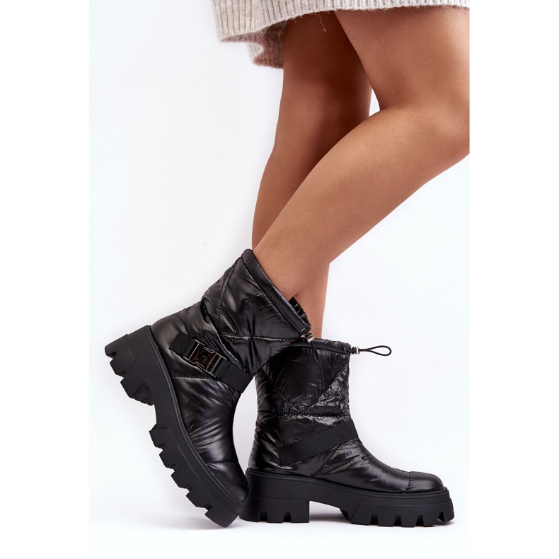 PH2 Women's ankle boots with a massive sole and a flat heel, Black Werikse 2
