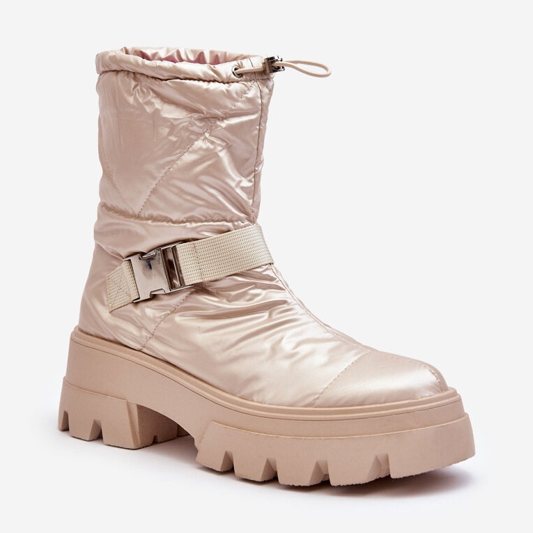 PH2 Women's boots with a massive sole and a flat heel, Beige Werikse 1