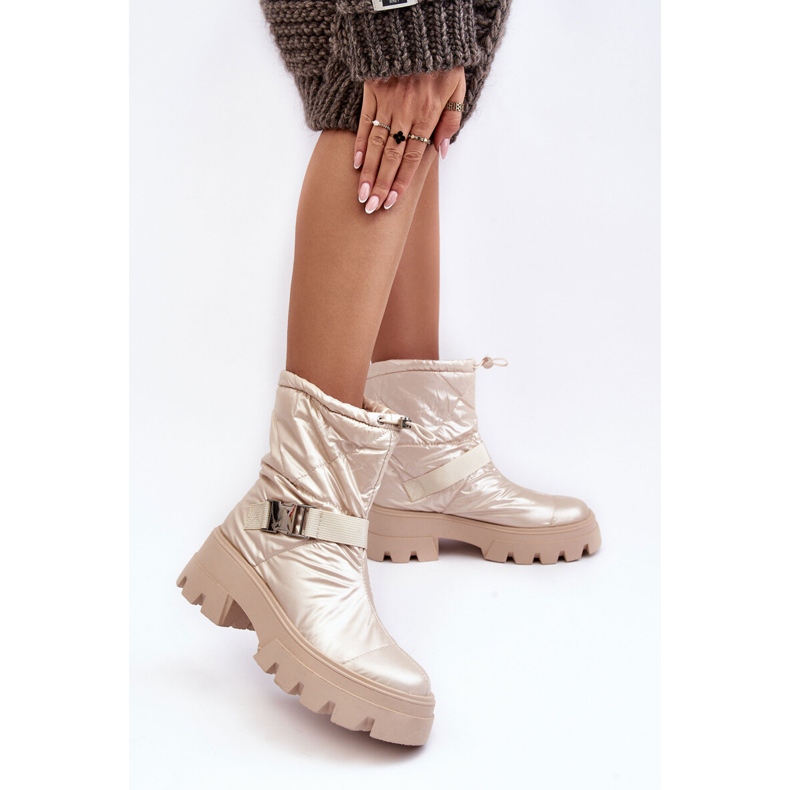 PH2 Women's boots with a massive sole and a flat heel, Beige Werikse 2
