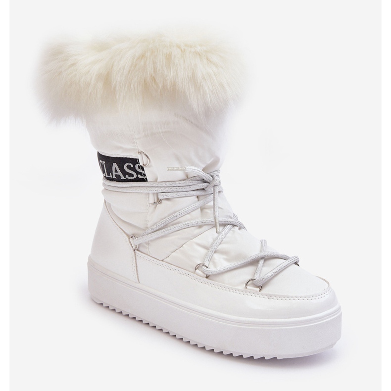 PS1 Women's Lace-Up Snow Boots White Santero 1