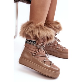 PS1 Women's Lace-Up Snow Boots Dark Beige Santero 1 PS1 Women's Lace-Up Snow Boots Dark Beige Santero 1