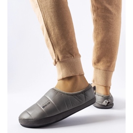 Gray insulated winter slippers Big Star KK274603 grey 1 Gray insulated winter slippers Big Star KK274603 grey 1