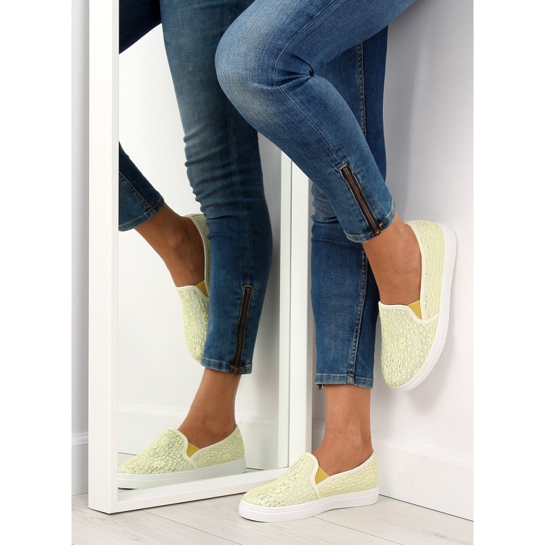 Lace slip-on pastels XIN07P Yellow 1
