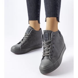 Gray Big Star MM274005 wedge sneakers grey 1