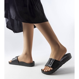 Black rubber sliders with a buckle from Nelm 2