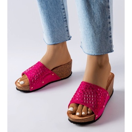 Dark pink rhinestone sliders from Guymon 1