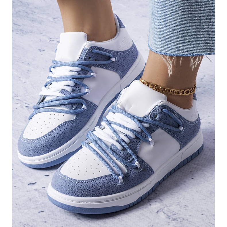 Blue women's sneakers white 1