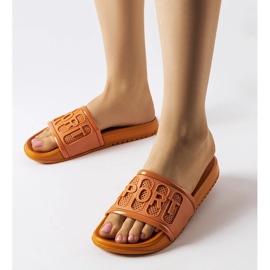 Moiariello orange rubber slides 1