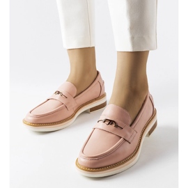 Inna Orlanda pink leather loafers for women 1