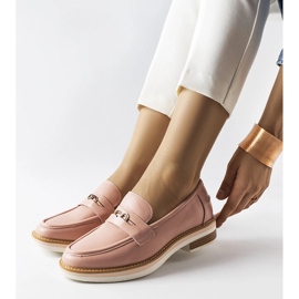 Inna Orlanda pink leather loafers for women 2