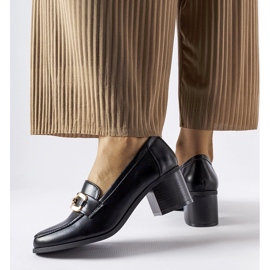 Black classic Artus buckle moccasins 1