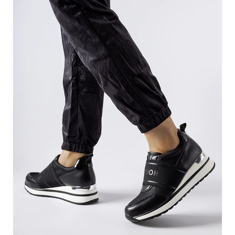 Black sneakers with silver Andre decoration 1