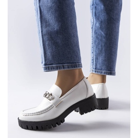 White loafers with tractor soles from Faiz 1