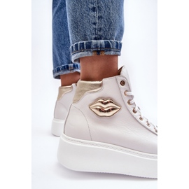 Women's High Zip Sneakers Lemar White Katerin 1