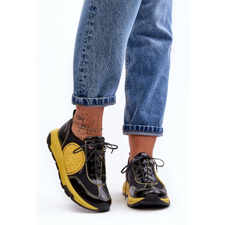 Women's Leather Sports Shoes Maciejka 06295-01 Black-Yellow 2 Women's Leather Sports Shoes Maciejka 06295-01 Black-Yellow 2