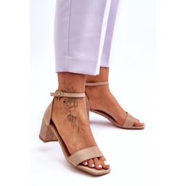 Sandals On A Beige Stable Heel 4