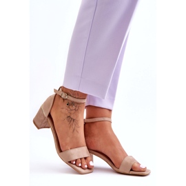 Sandals On A Beige Stable Heel 3