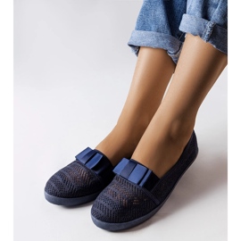 Navy blue Zorda openwork sneakers 1