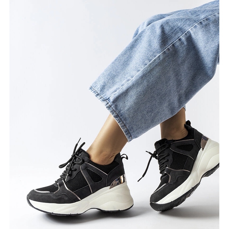 Black wedge sneakers from Echeverri 1