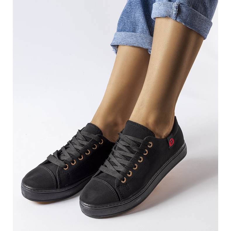 Black textile sneakers from Descoteaux 1 Black textile sneakers from Descoteaux 1