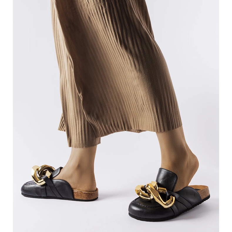 Black chain sliders from Christelle 1 Black chain sliders from Christelle 1